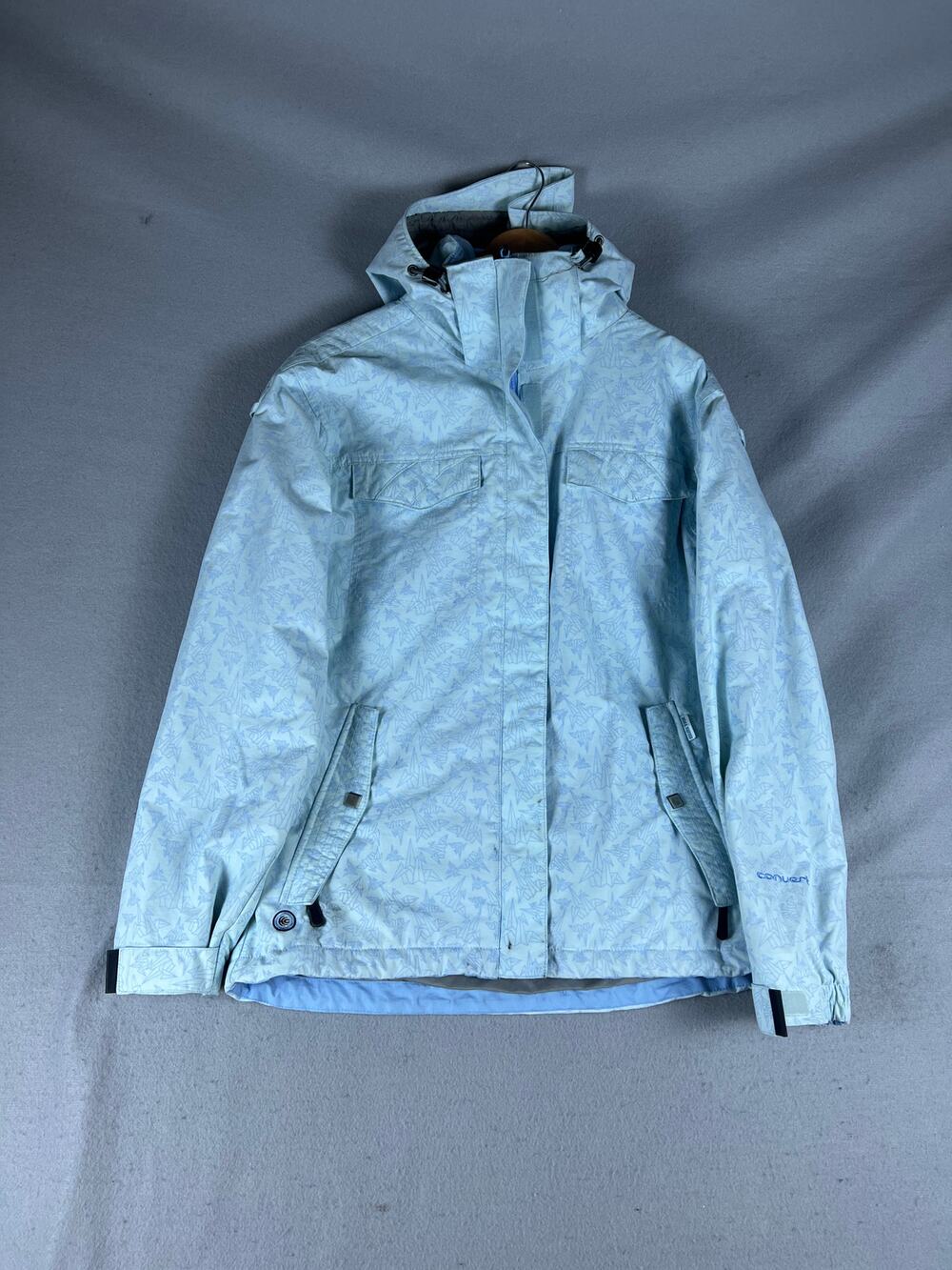 Columbia Ski Jacket Womens S Light Blue Origami BaseTRX Waterproof Outdoor Sport